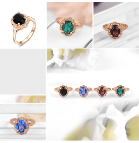 „SWAROSKI ELEMENTS“ PAAUKSUOTAS ŽIEDAS „KARATAS“, (17) DYDIS