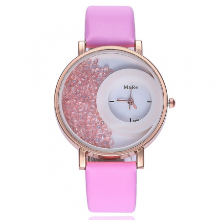 Laikrodis “crystal“, rožinis