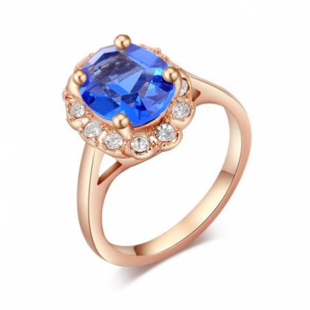 ŽIEDAS SU AUSTRIŠKO STIKLO KRISTALAIS „KARATAS“, (17) DYDIS, 18K PAAUKSAVIMAS