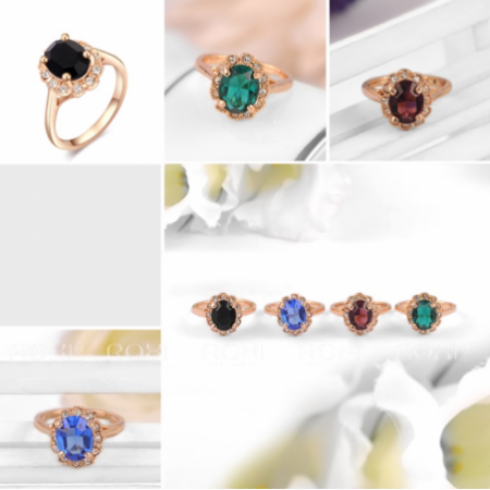 ŽIEDAS SU AUSTRIŠKO STIKLO KRISTALAIS „KARATAS“, (17) DYDIS, 18K PAAUKSAVIMAS